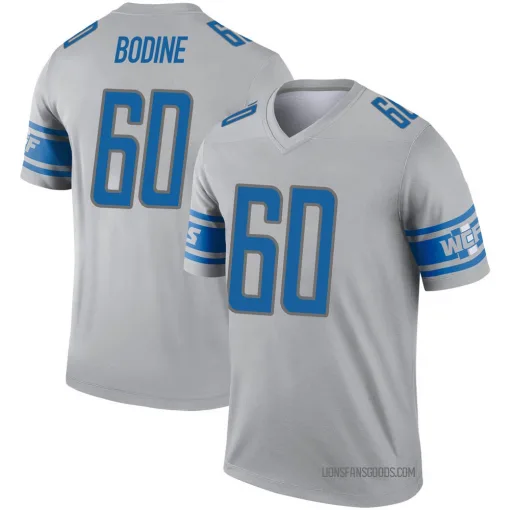 Legend Russell Bodine Men's Detroit Lions Gray Inverted Jersey - Nike